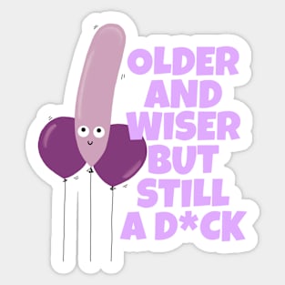 Older And Wiser But Still A Dick Sarcastic Birthday Sticker